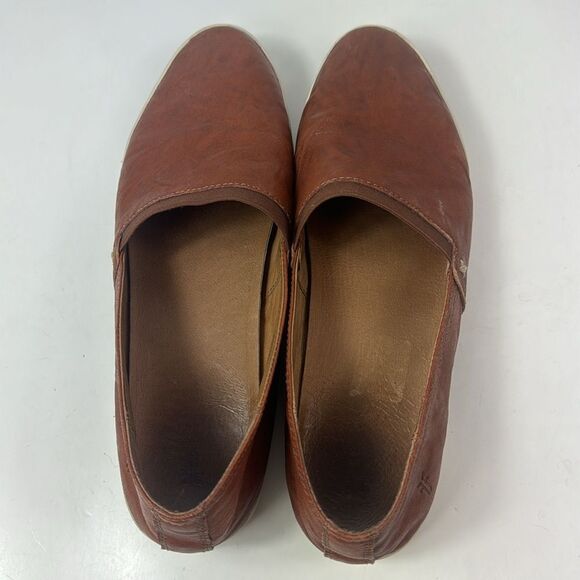 Frye Melanie Brown Leather Women's Slip On Shoes - Picture 10 of 13